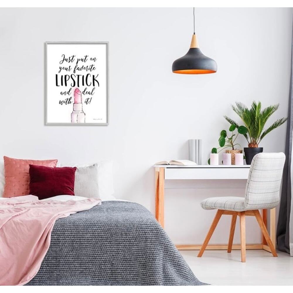 Stupell Industries Fav Lipstick Deal With It by Stephanie Workman Marrott 12x16”